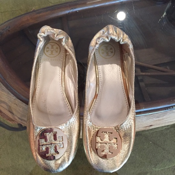 Tory Burch Shoes - Tory Burch Gold Flats Size 40